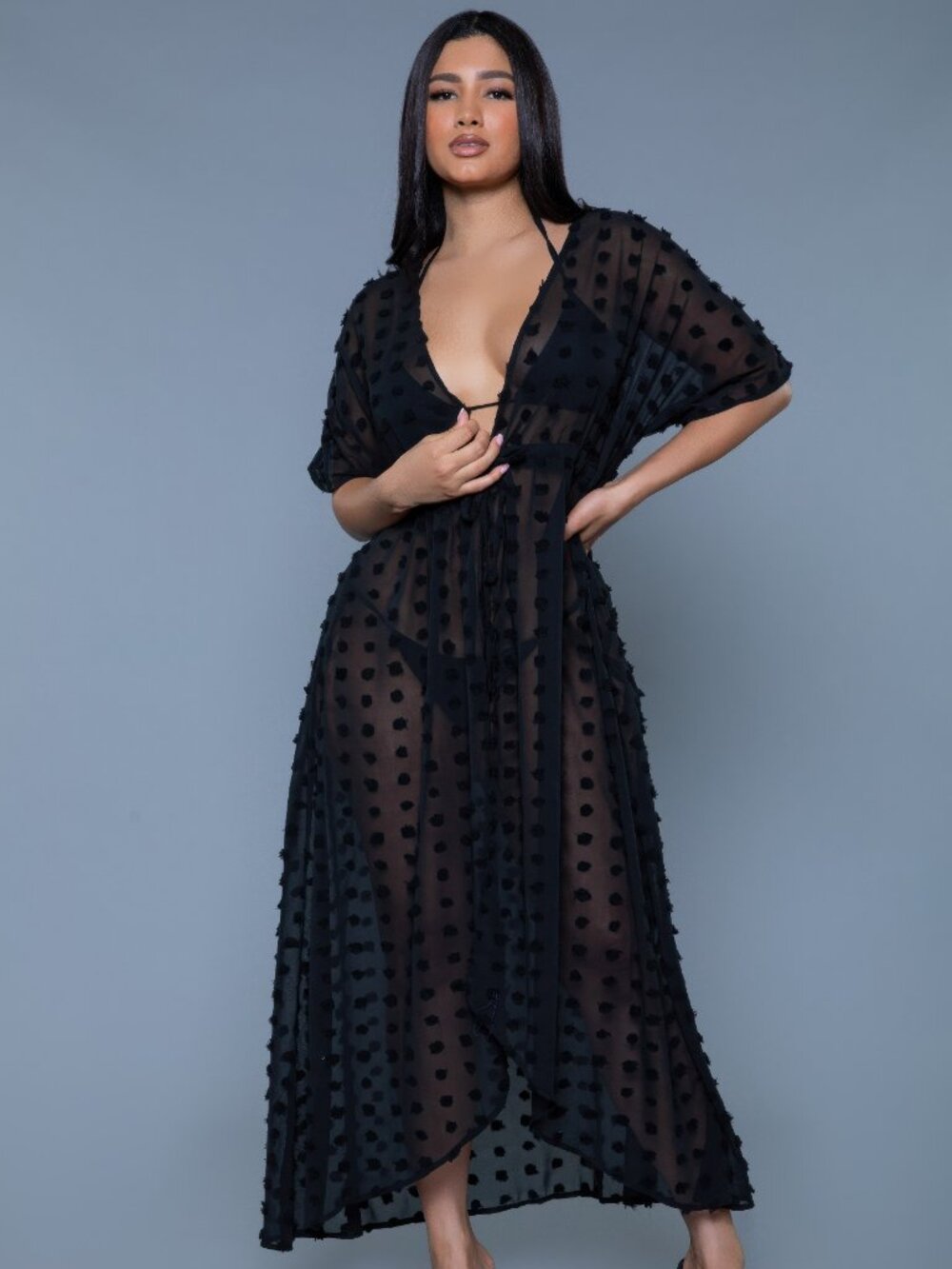 Black Sheer Maxi Cover Up